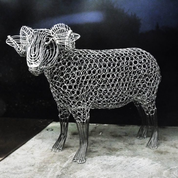 Metal Ram Sculpture